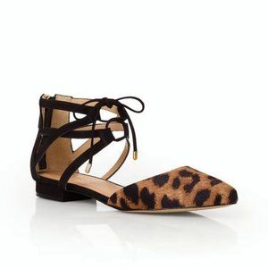 TALBOTS Edison Leopard Ankle-Tie Women's Flats